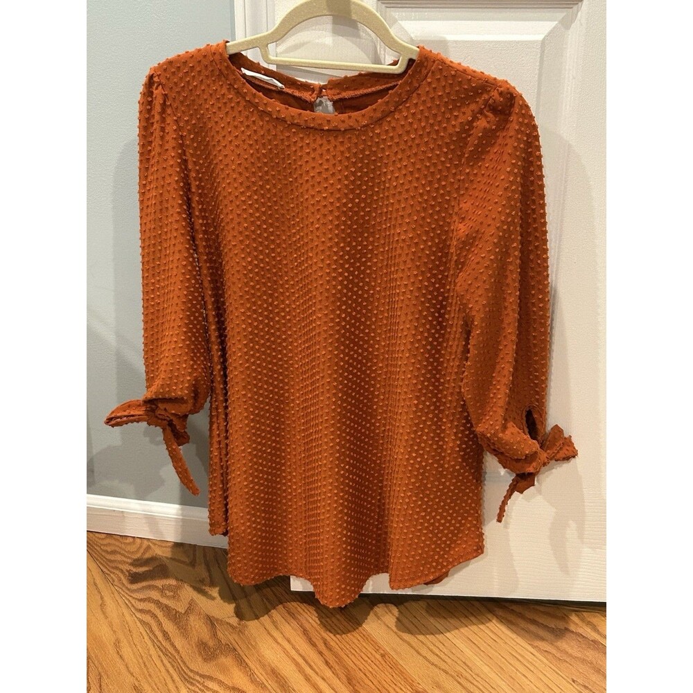 Reborn Russet Color Popcorn Knit Top/Tunic Size S